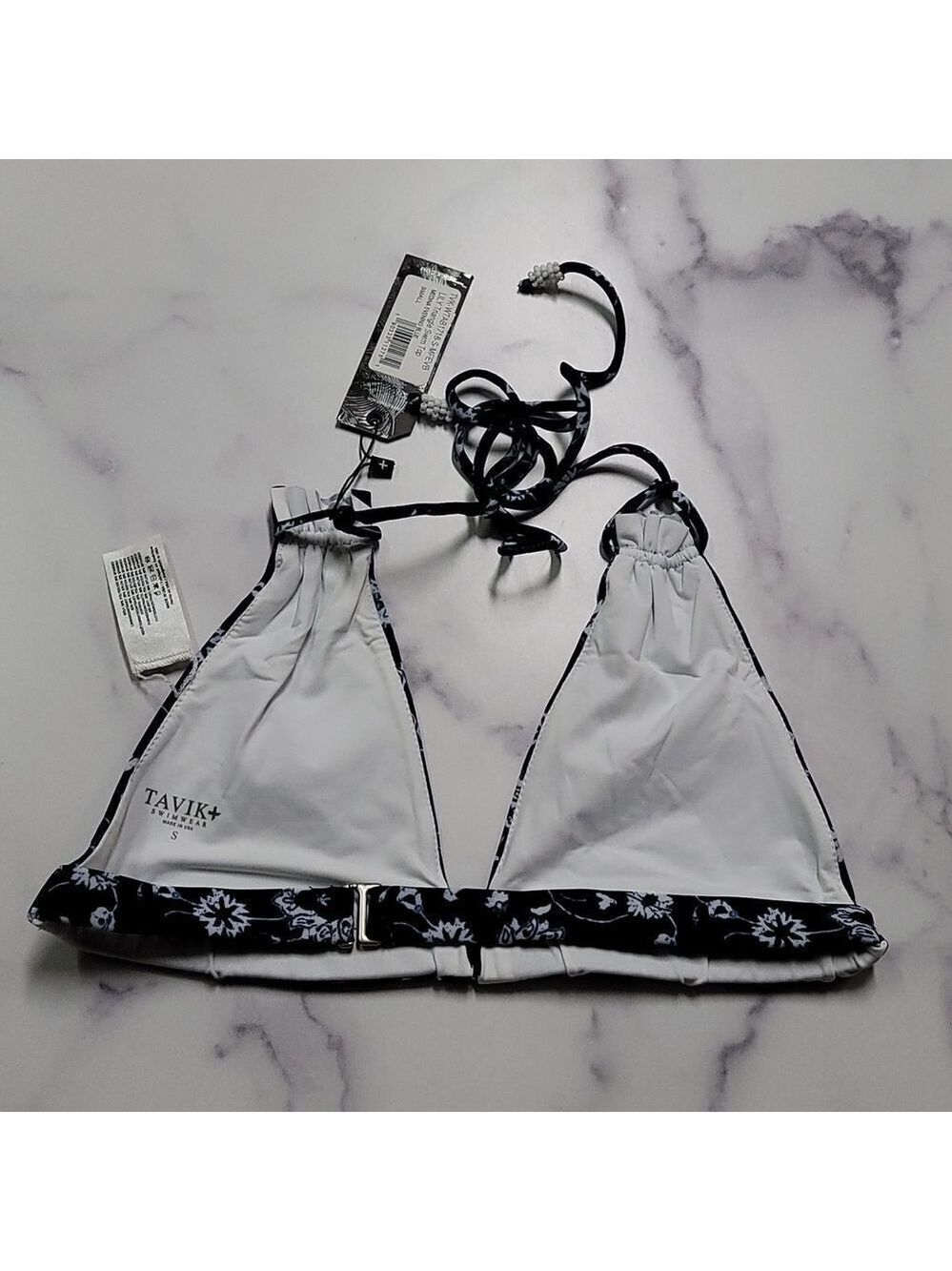 Tavik Lily Triangle Swim Top In Blue - Picture 5 of 6